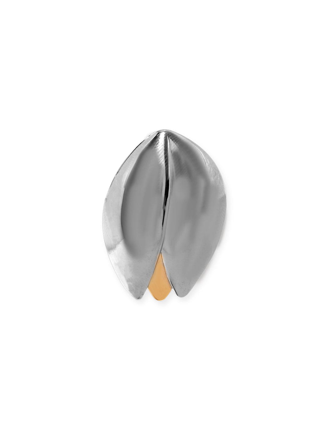 Gold Toned Shell Motif Stud Earrings Silver