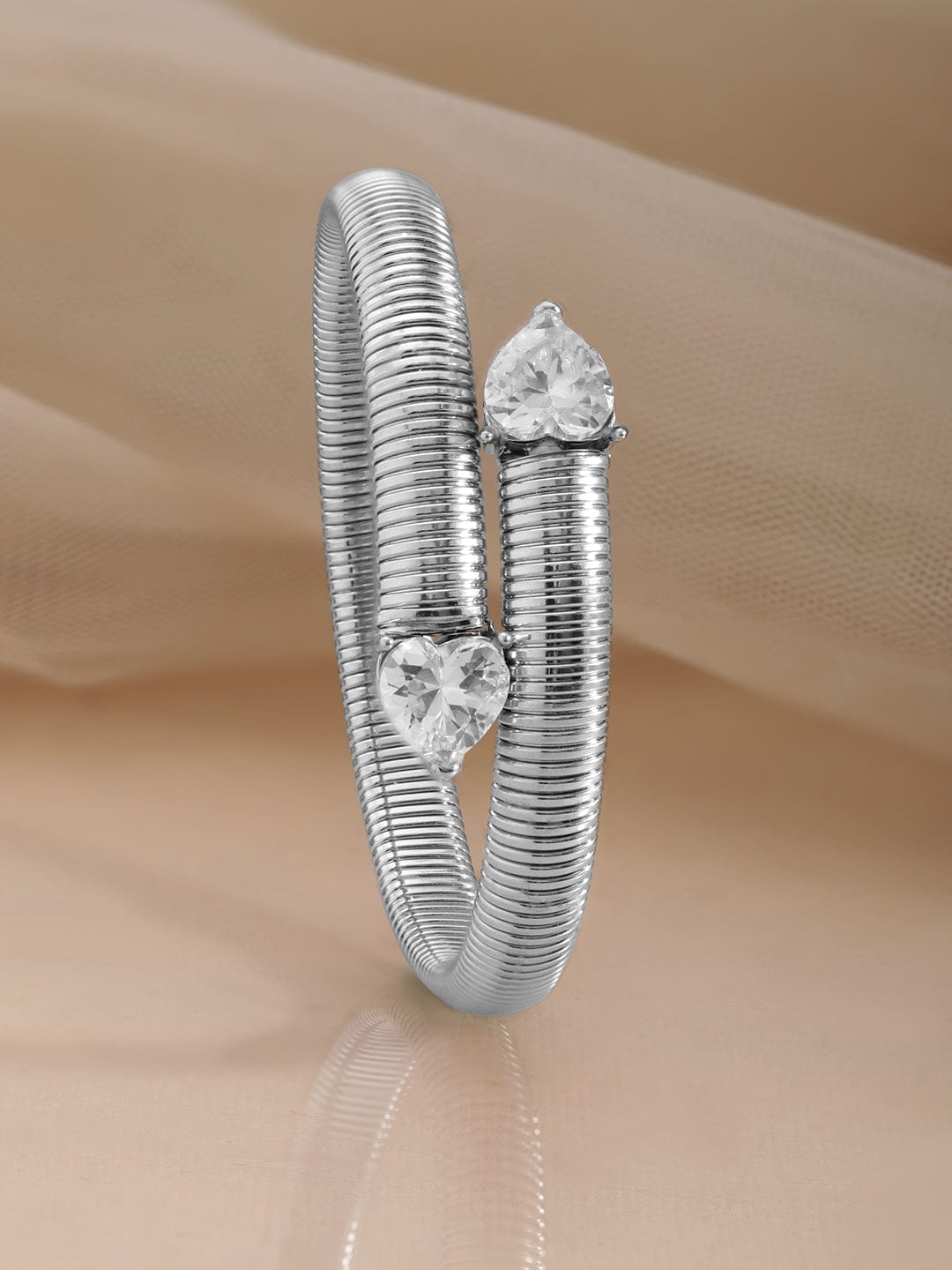 Rhodium-Plated Kada Bracelet Silver