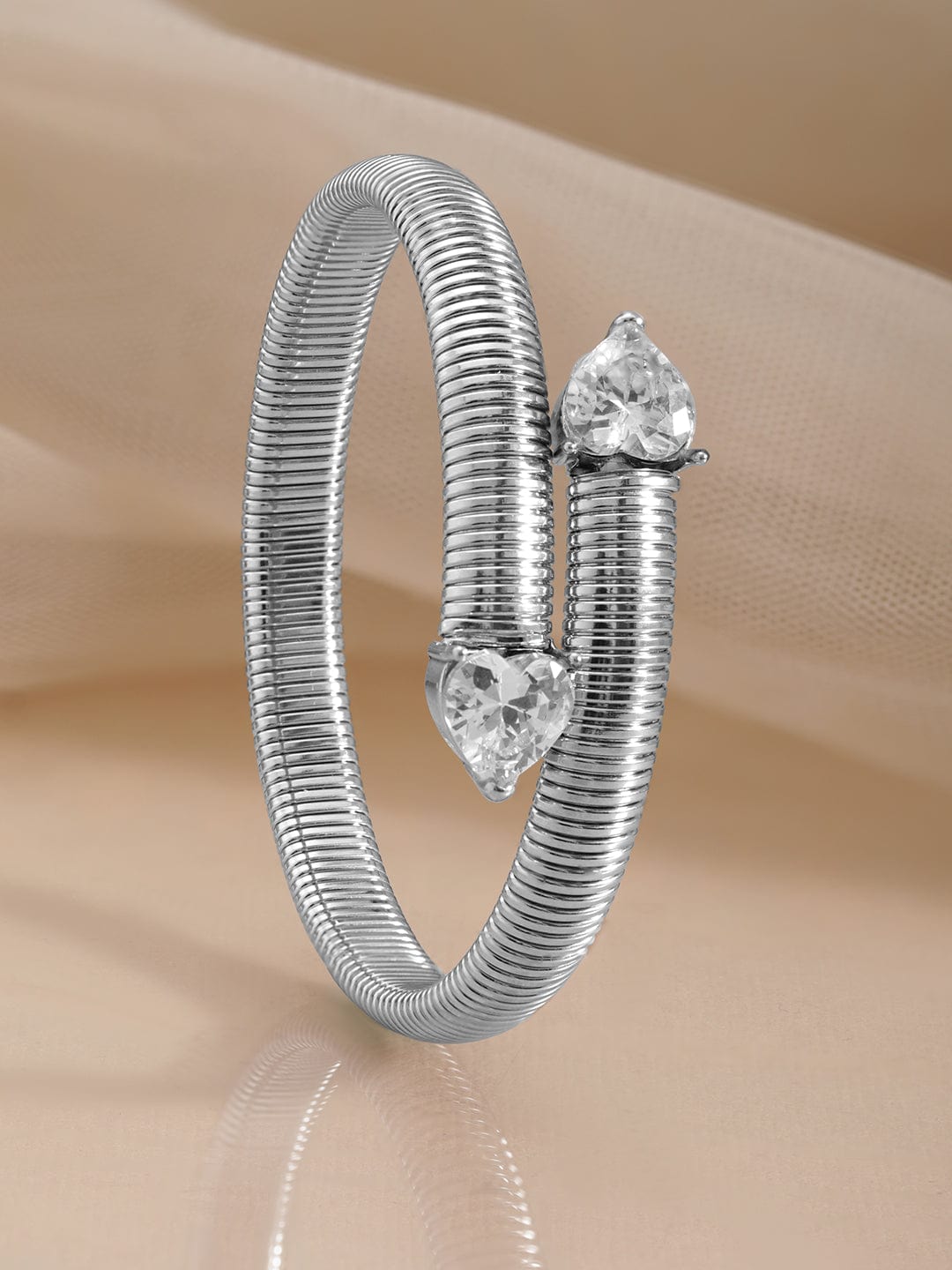 Rhodium-Plated Kada Bracelet Silver