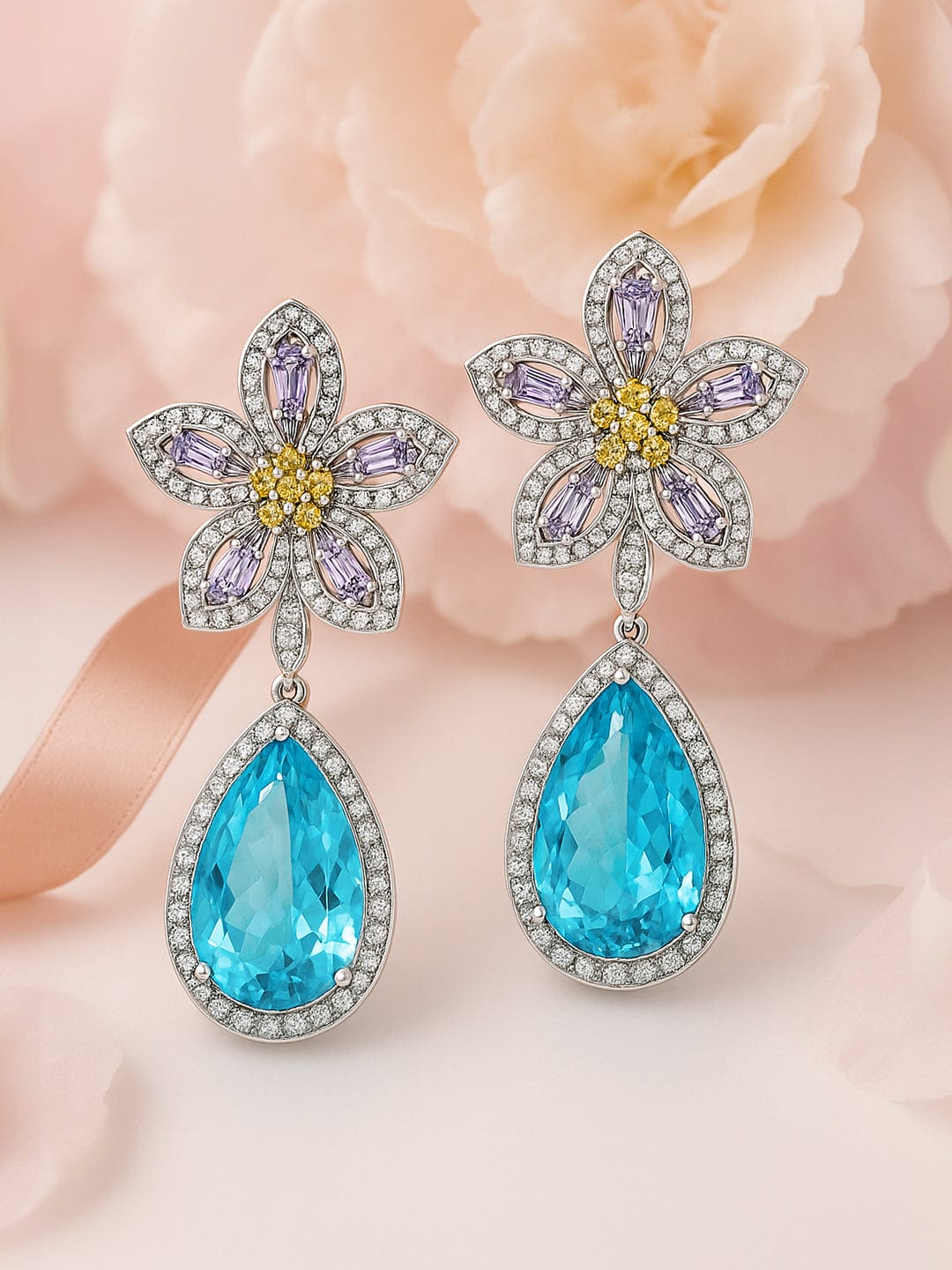 Luxe Prism Bloom Multicolour Drops Silver