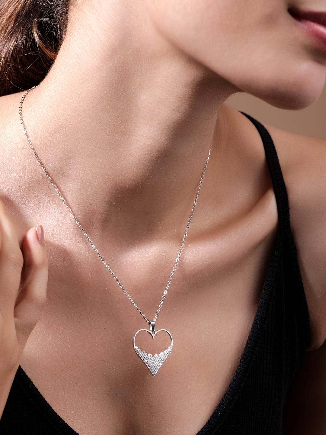 Eternal Heart Pendant Necklace Silver Plated