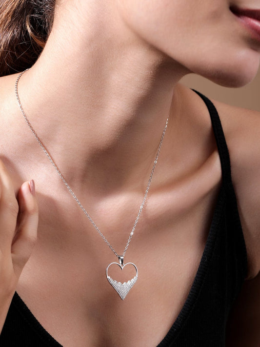 Eternal Heart Pendant Necklace Silver Plated