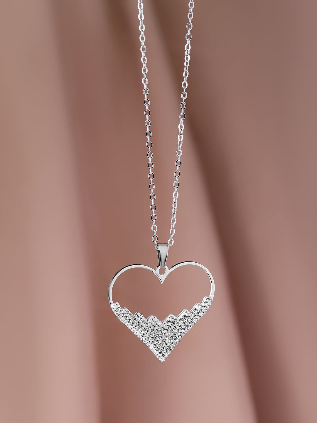 Eternal Heart Pendant Necklace Silver Plated
