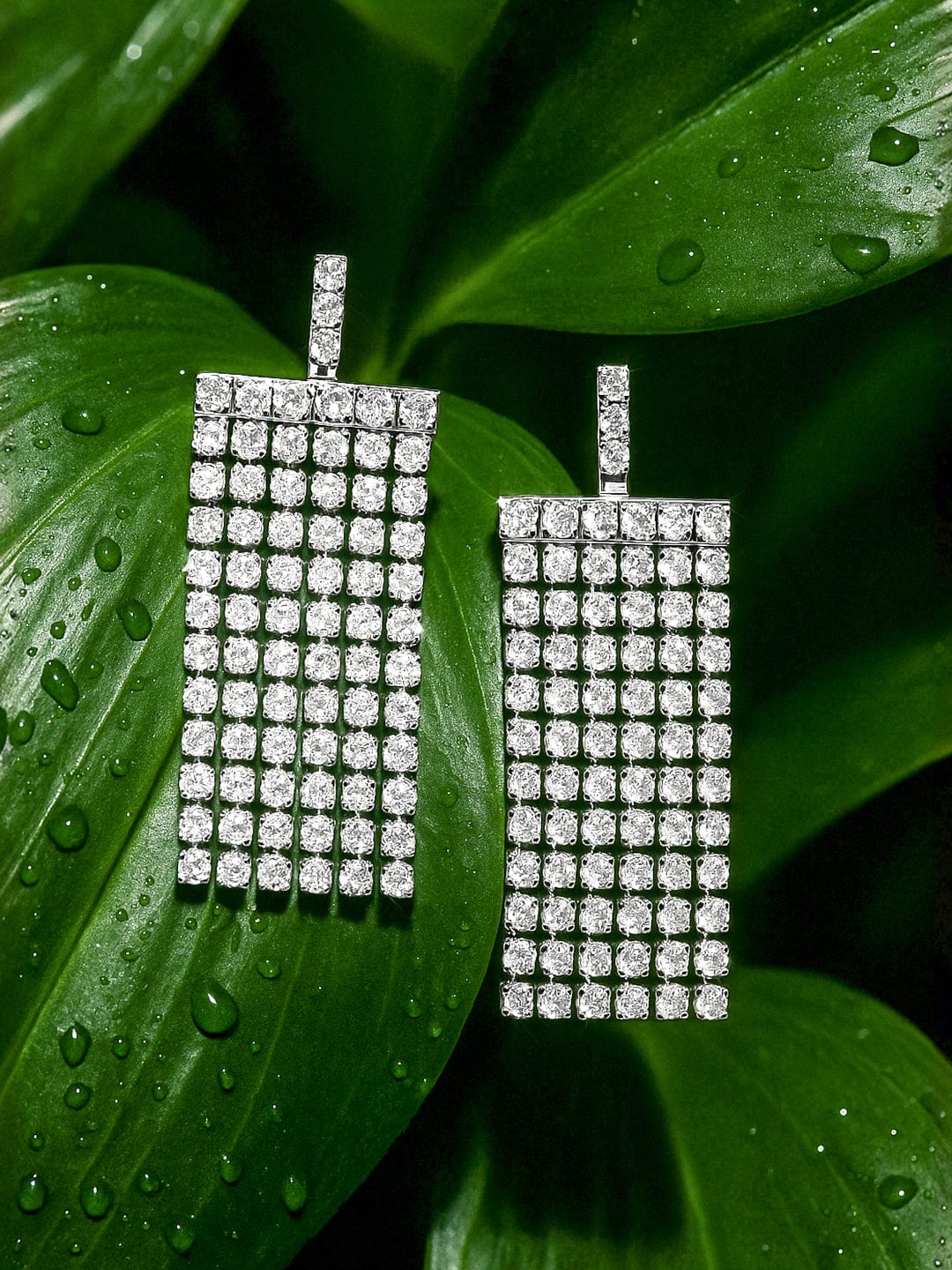 Moonlit Strands of Glamour Earrings Silver