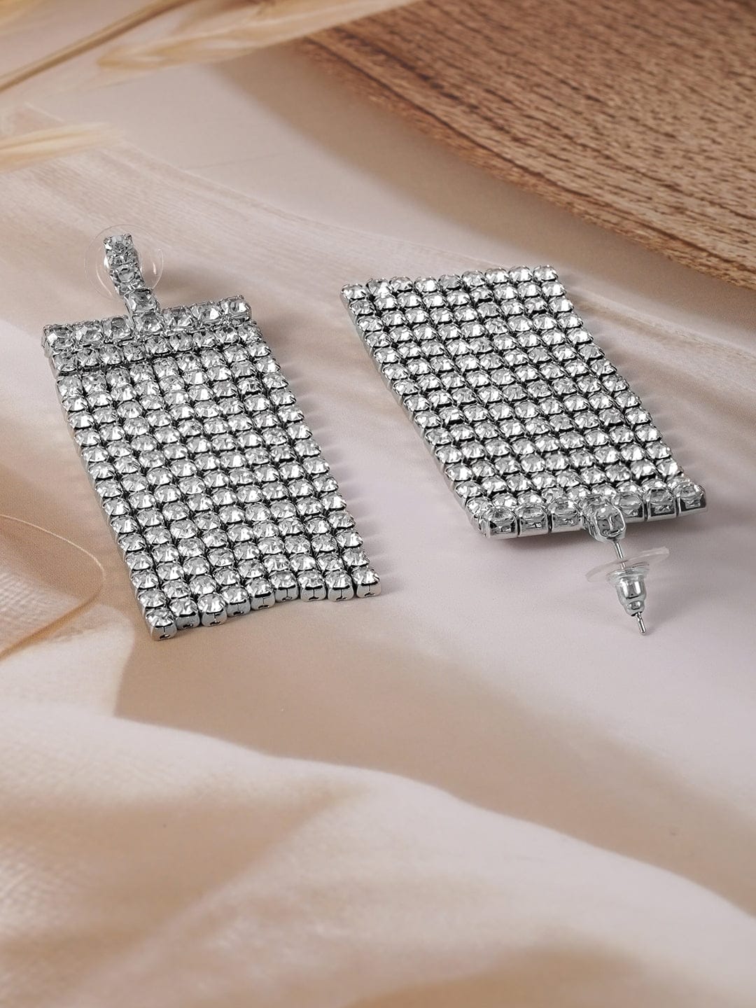 Moonlit Strands of Glamour Earrings Silver