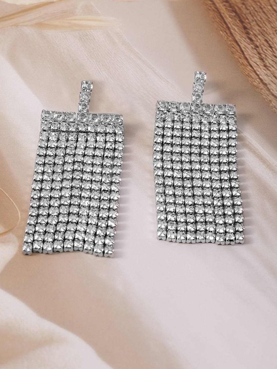 Moonlit Strands of Glamour Earrings Silver
