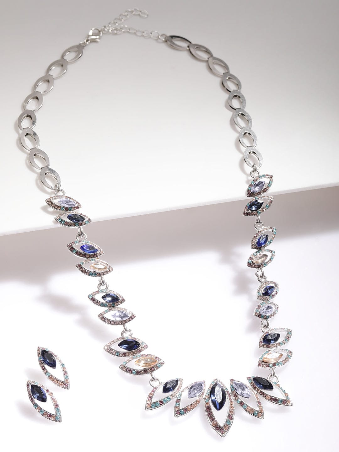 Multicolour Studded Necklace Set Multicolor