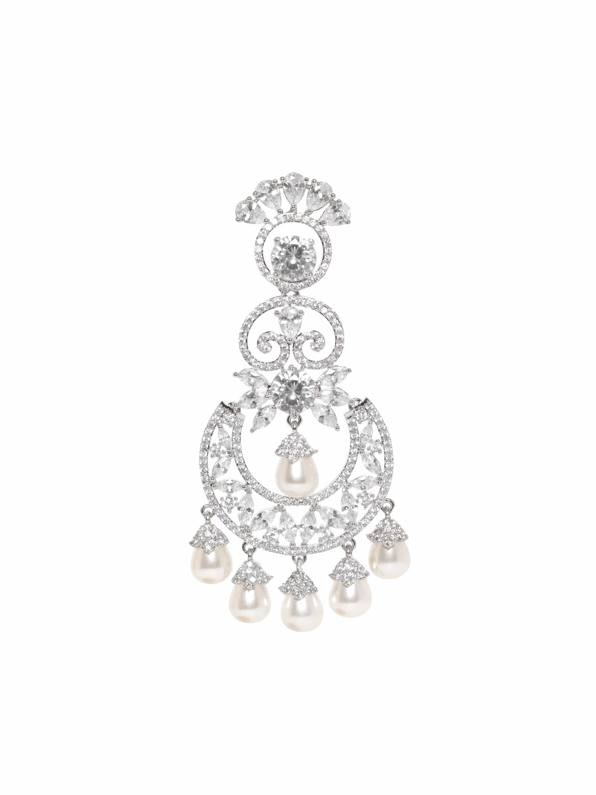 Opulent Red Pearl Dangler Earrings Red