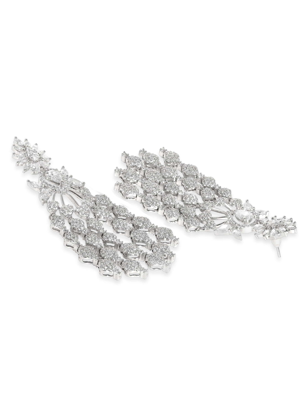 Contemporary Strands American Diamond Zirconia Danglers Silver