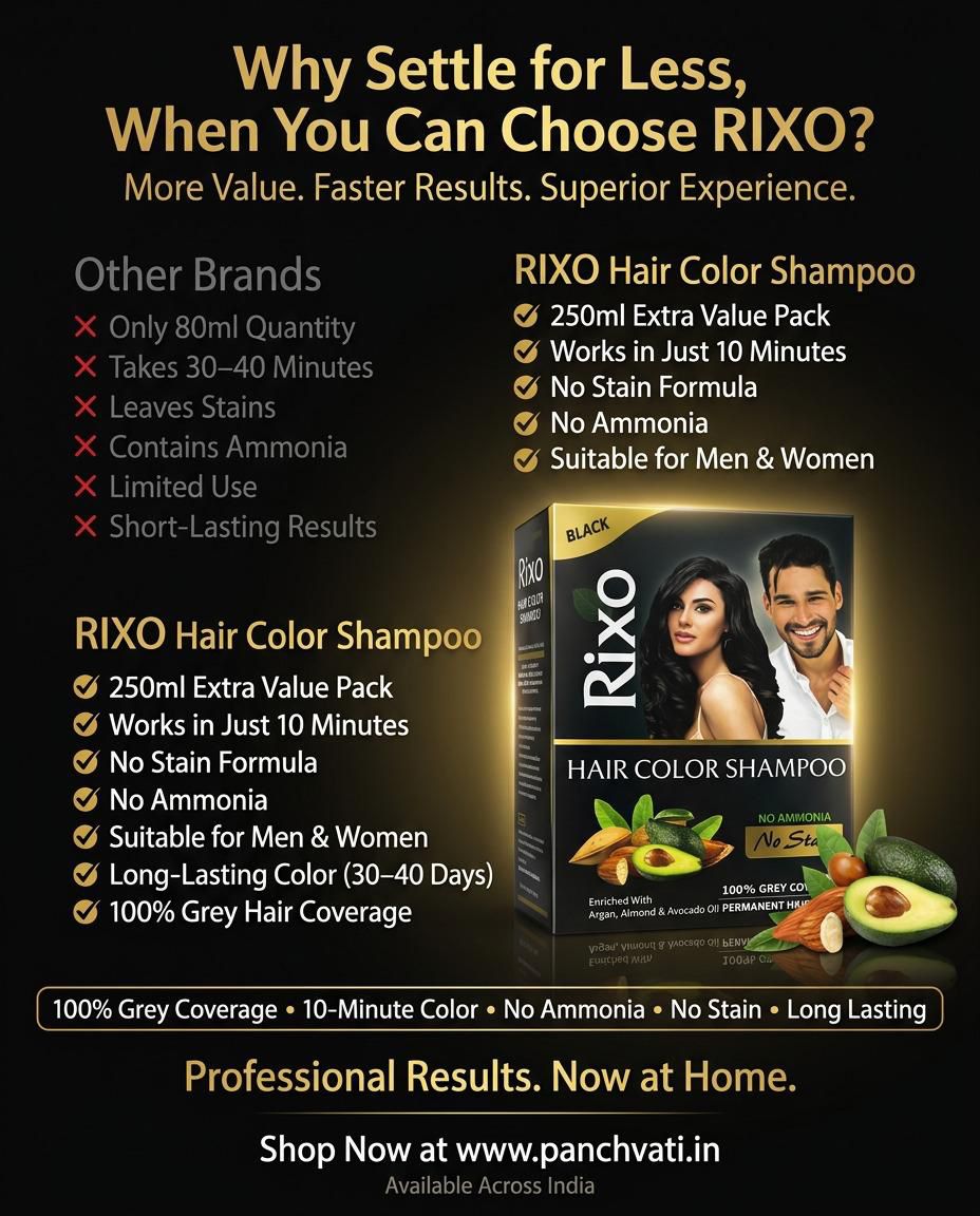 Rixo Black Hair Color Shampoo 25ml x 10 (250ml)