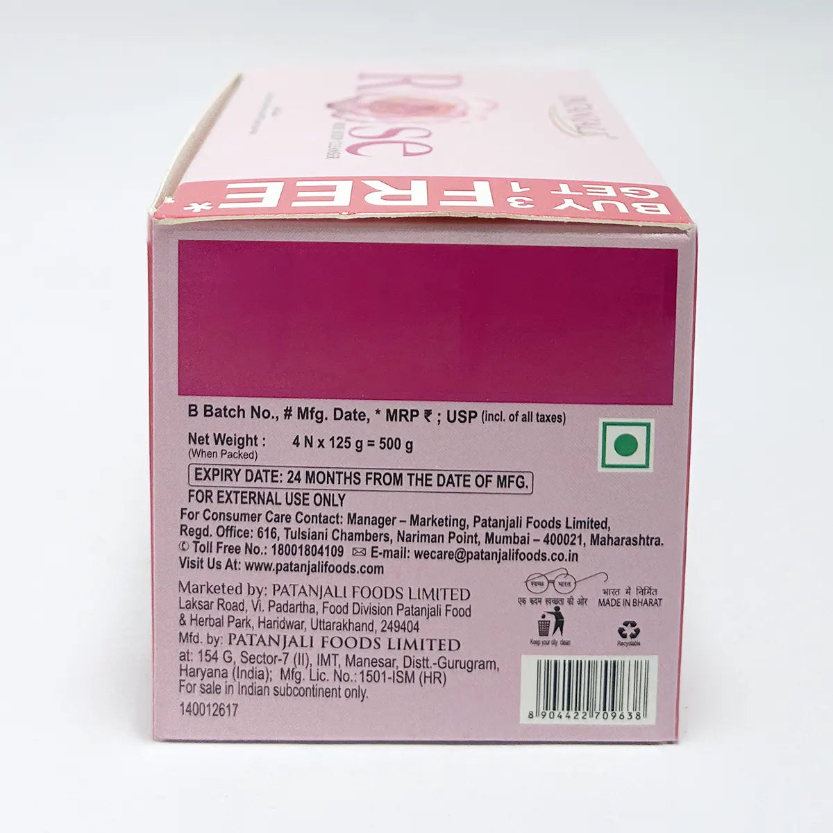 Patanjali Rose Body Cleanser 125g B3G1 Free