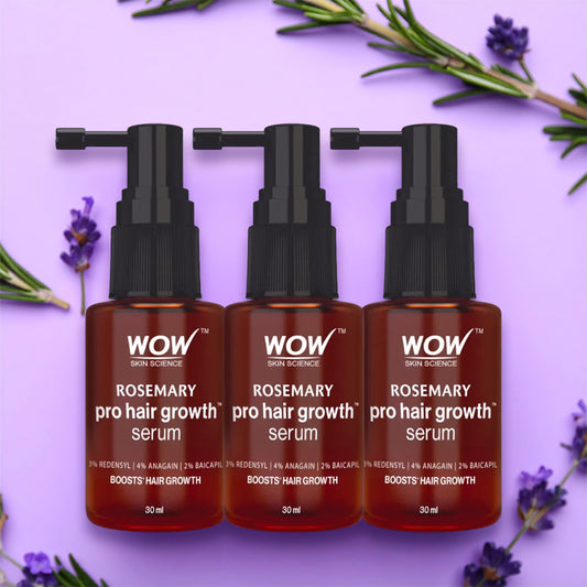 【WOW Skin Science】 Rosemary Pro Hair Growth Serum 30ml, Pack of 3