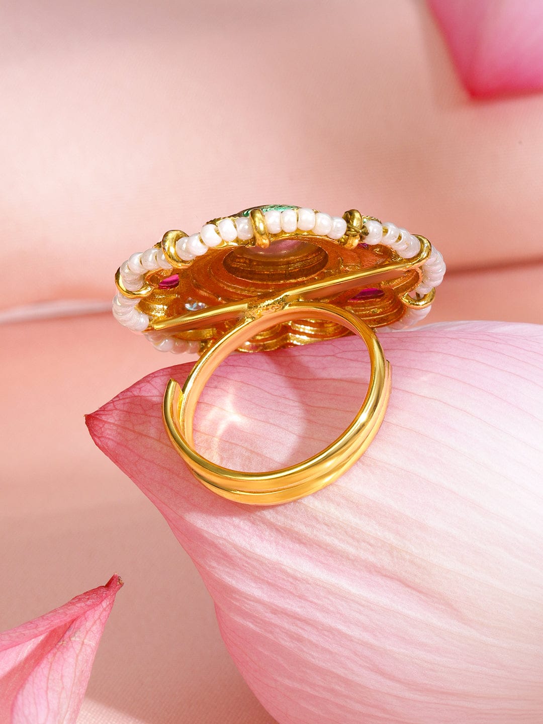 Roses & Regalia Kundan Ring フリーサイズ