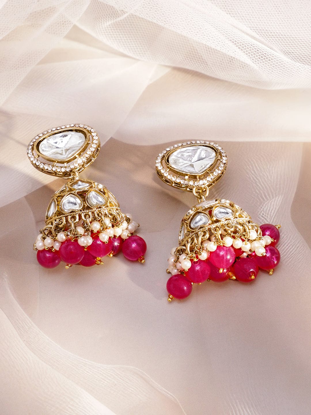 Royal Kundan & Pink Necklace Set フリーサイズ