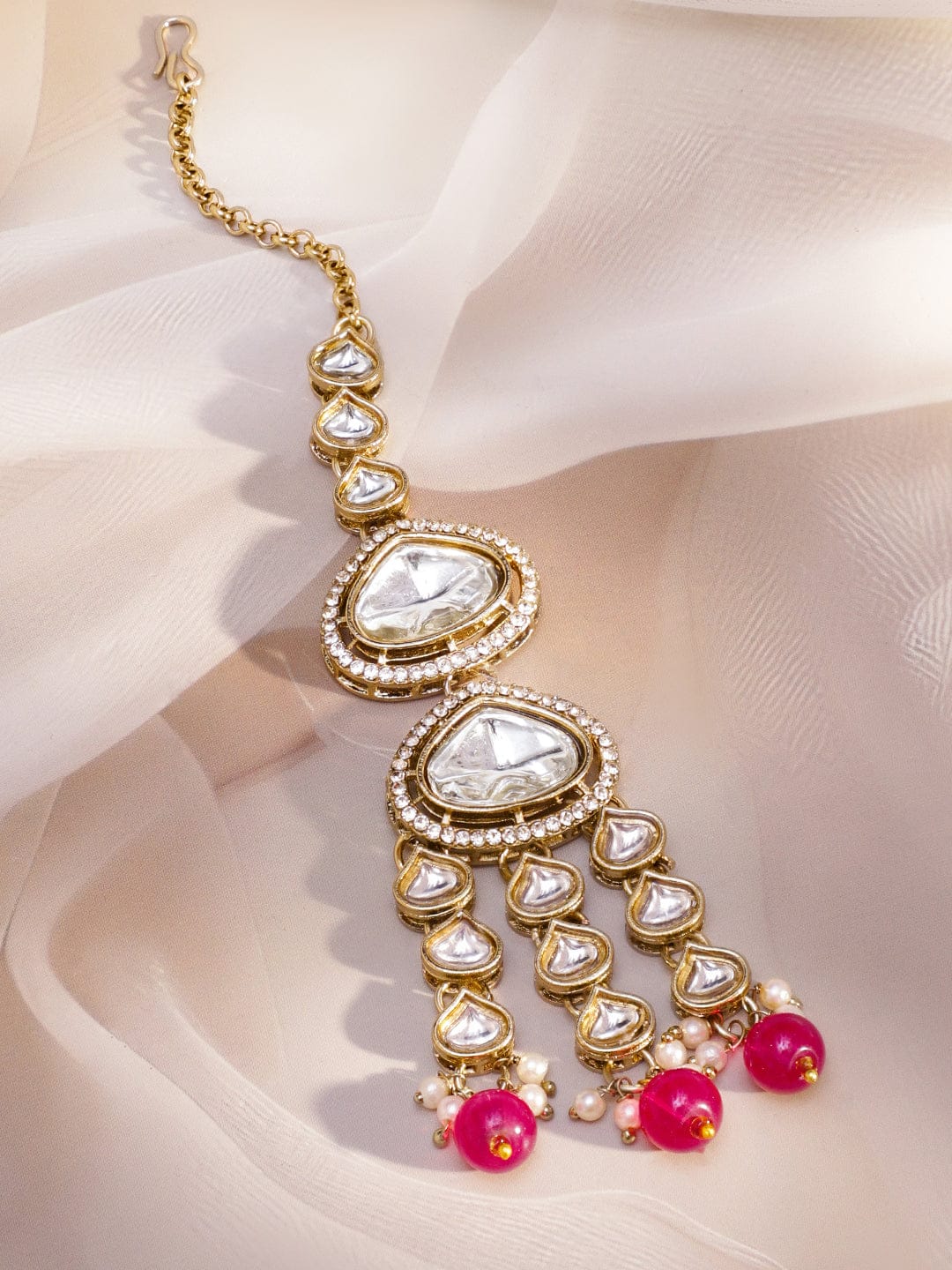Royal Kundan & Pink Necklace Set フリーサイズ