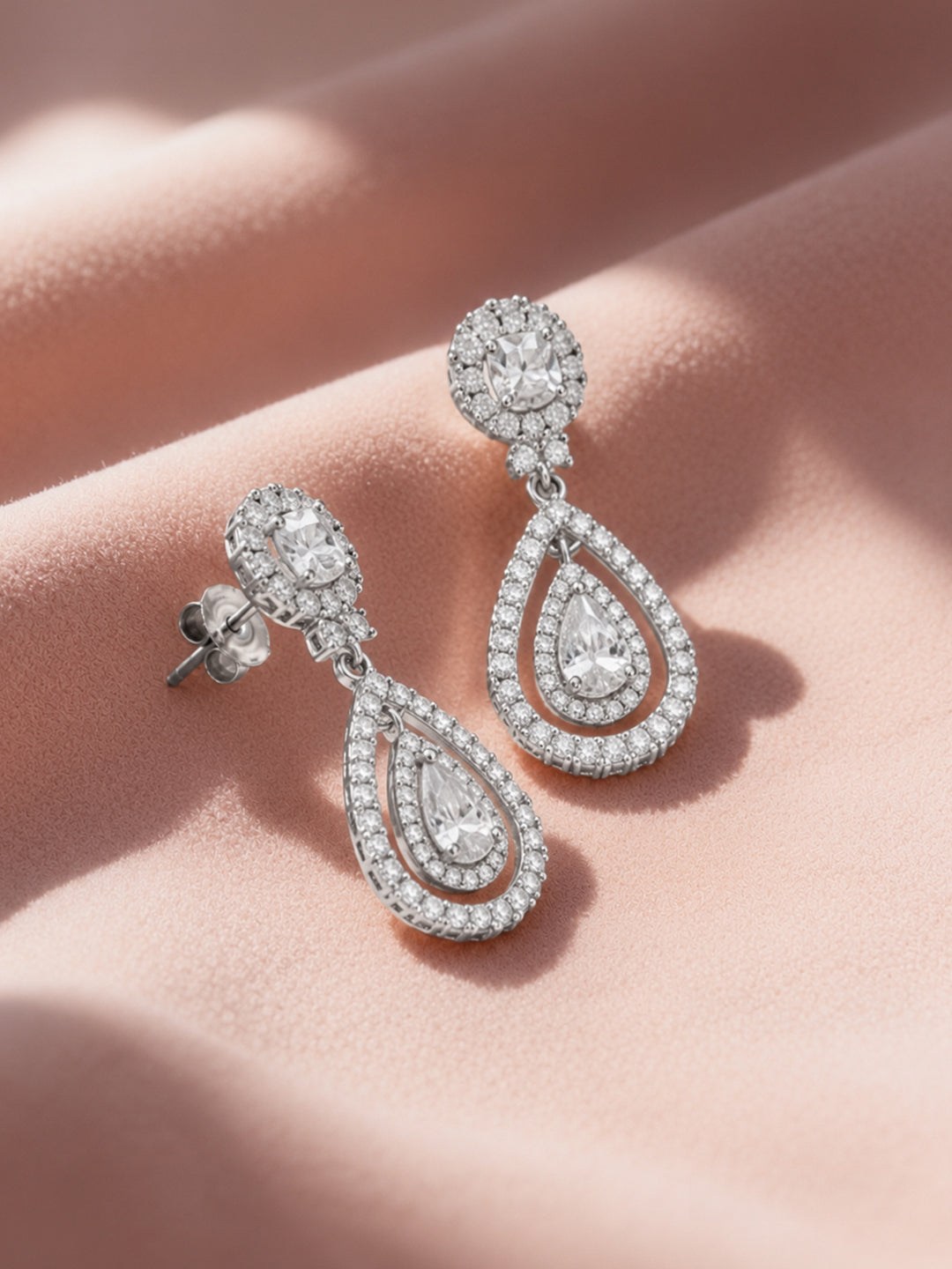 925 Fine Silver Rhodium Plated Drop Earrings フリーサイズ