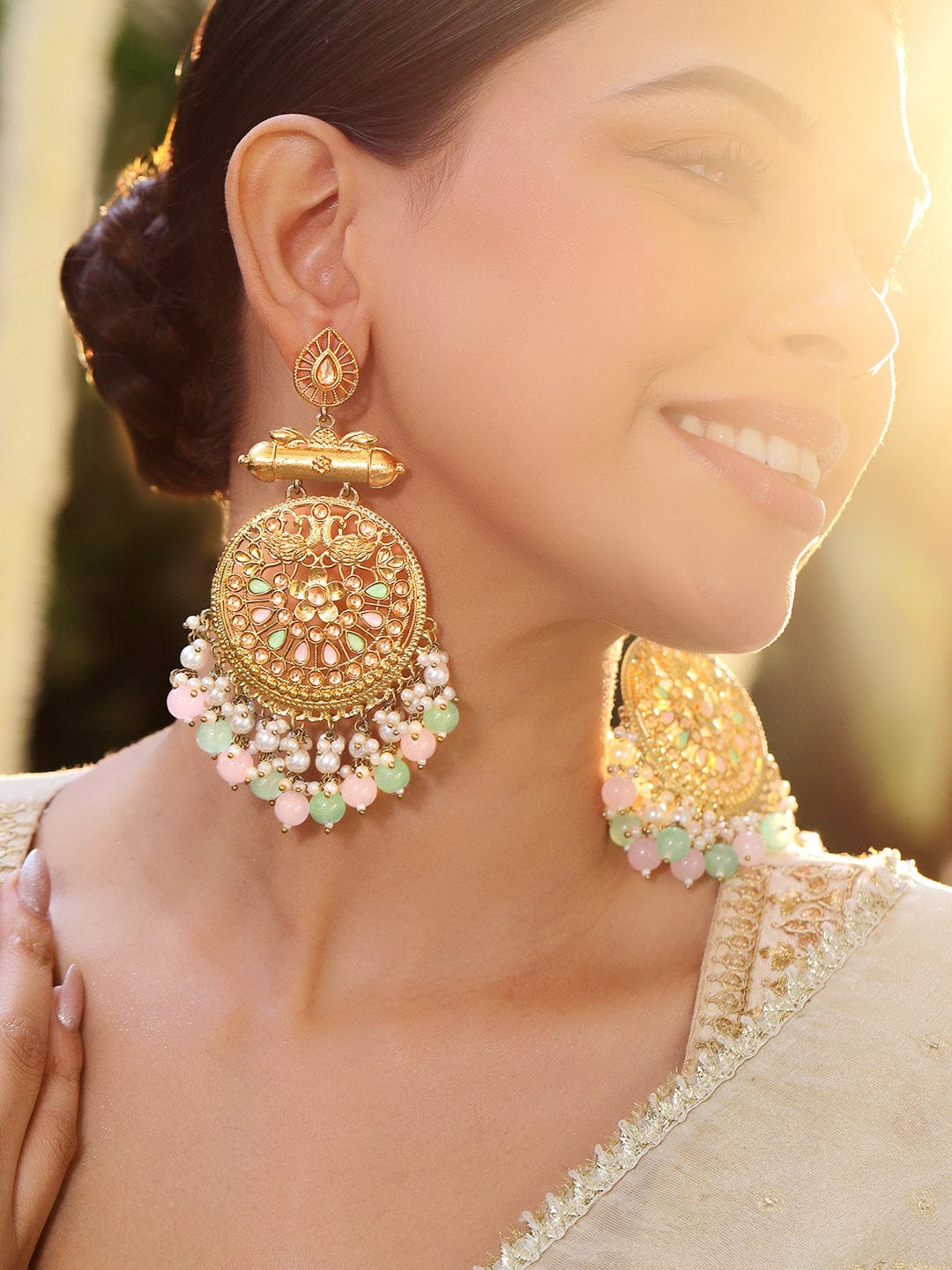 Pastel Charm Pearls Chandbali フリーサイズ