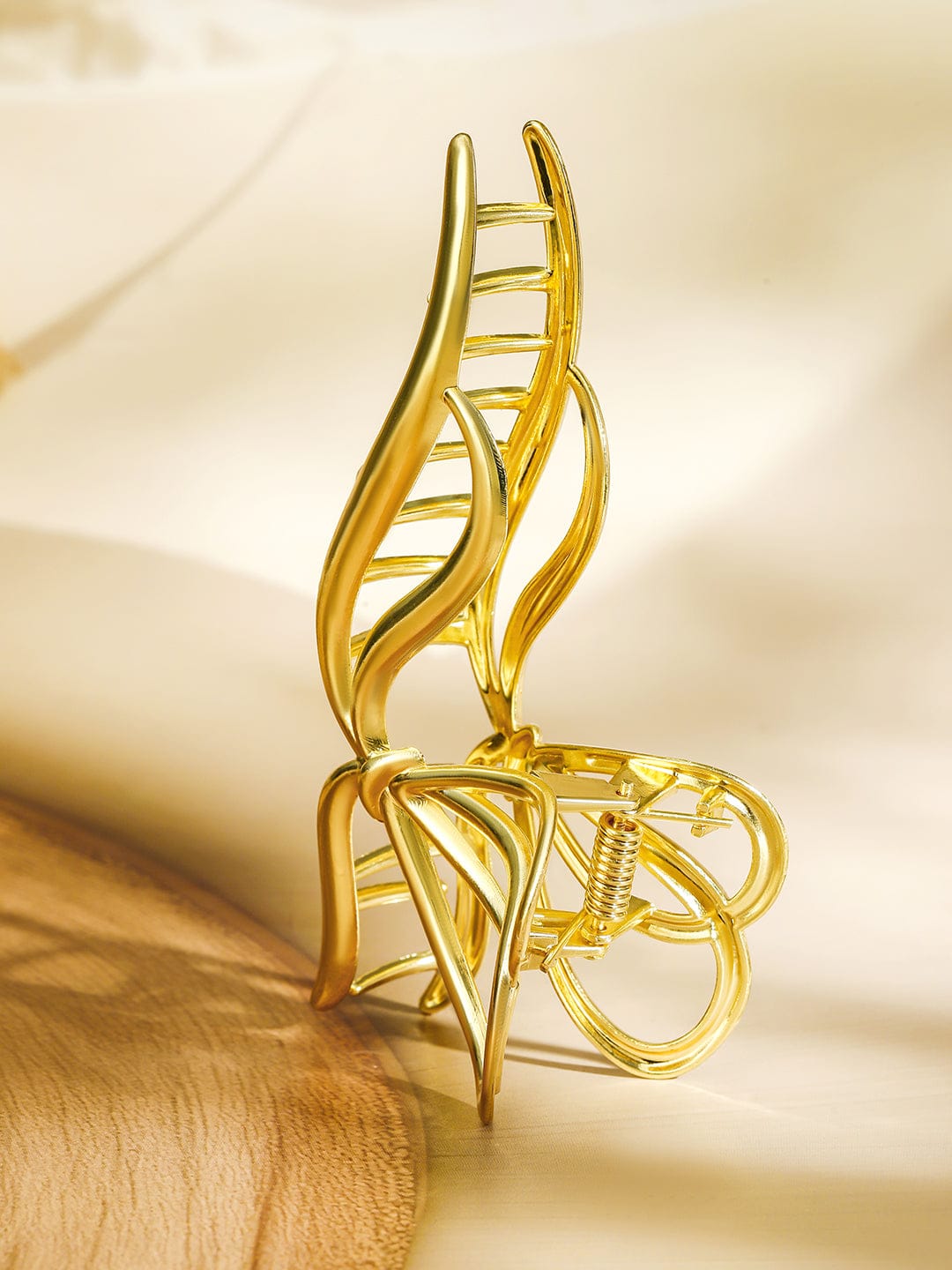 Gold Toned Hair Claw Clip Gold