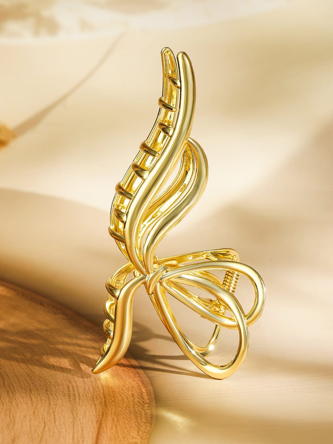 Gold Toned Hair Claw Clip Gold
