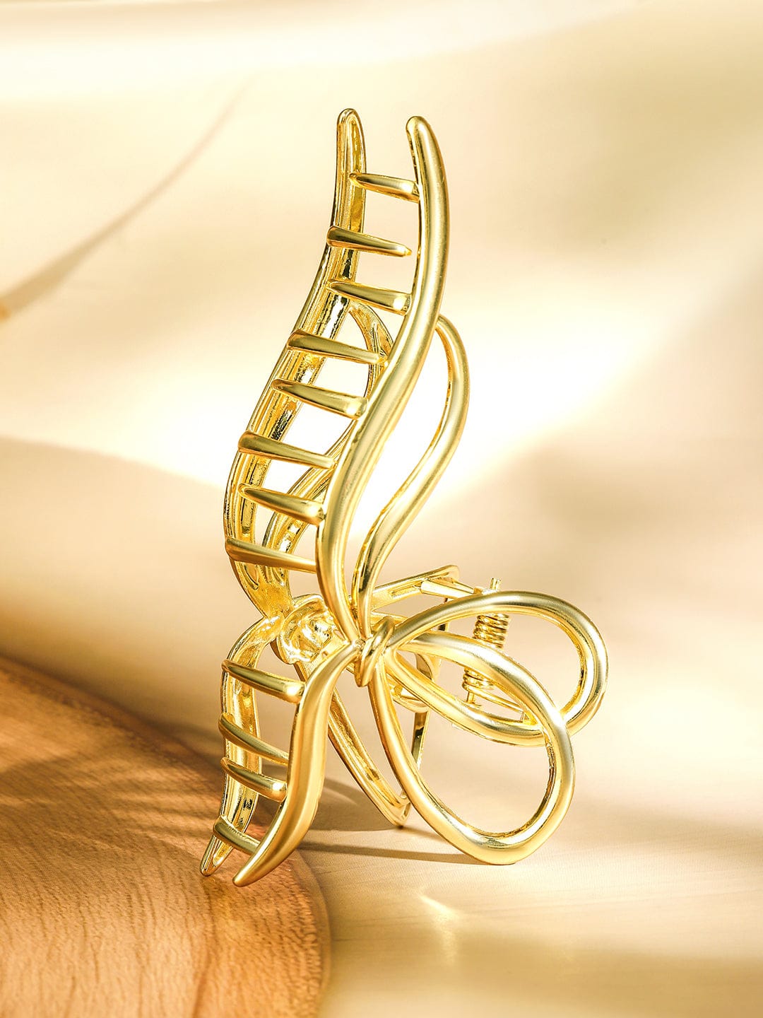 Gold Toned Hair Claw Clip Gold