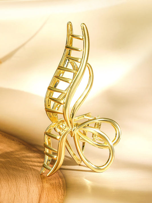 Gold Toned Hair Claw Clip Gold