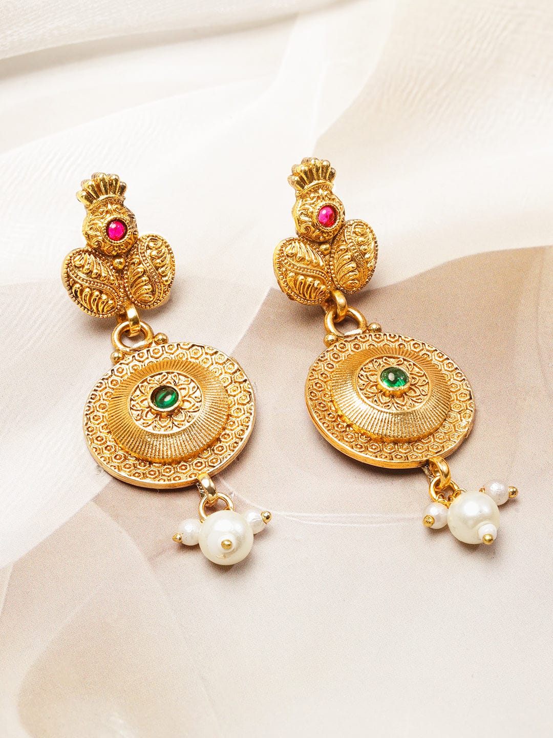 Antique Finish Gold Necklace Set フリーサイズ