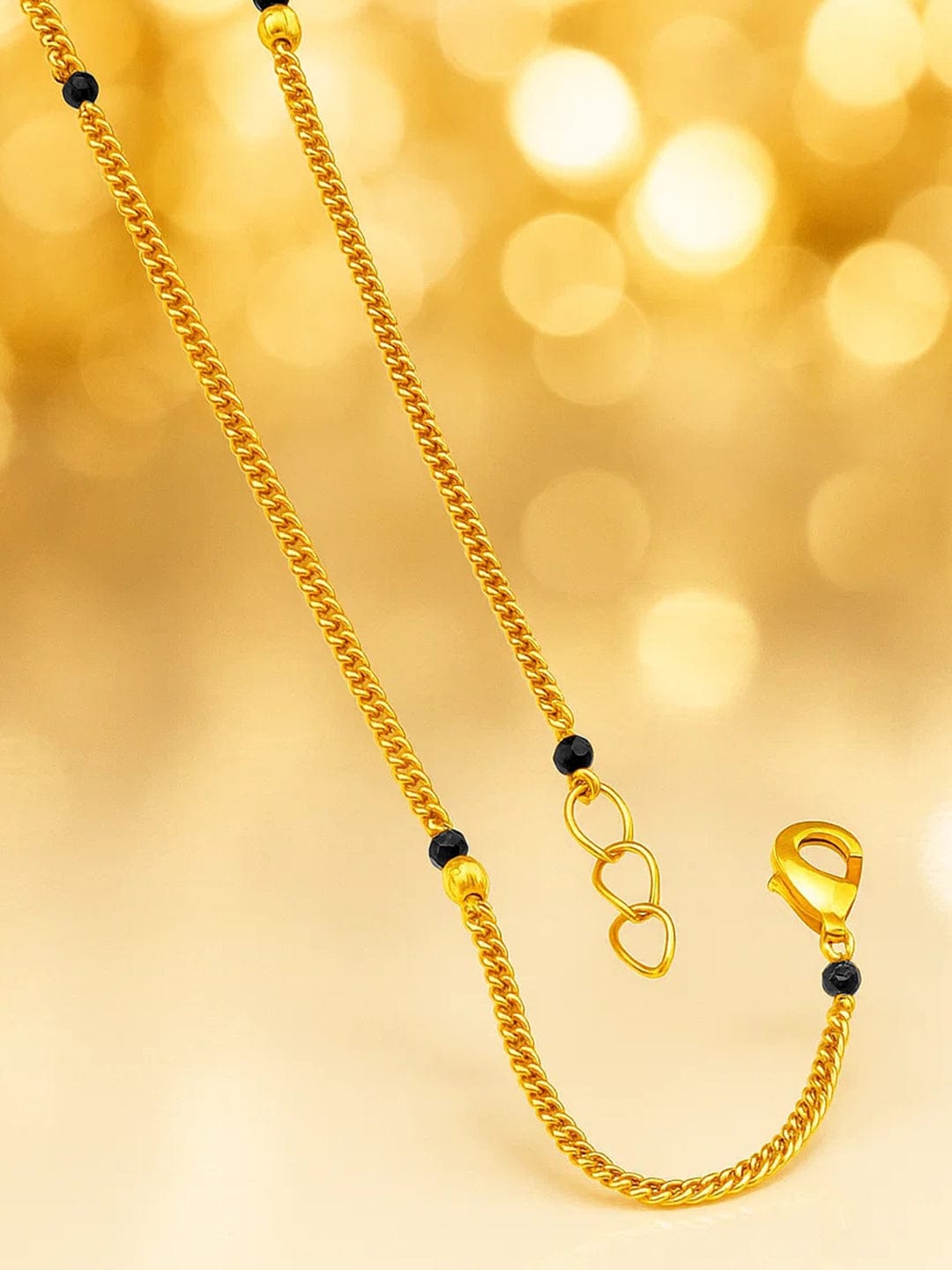 Infinity American Diamond Zirconia Gold Mangalsutra フリーサイズ