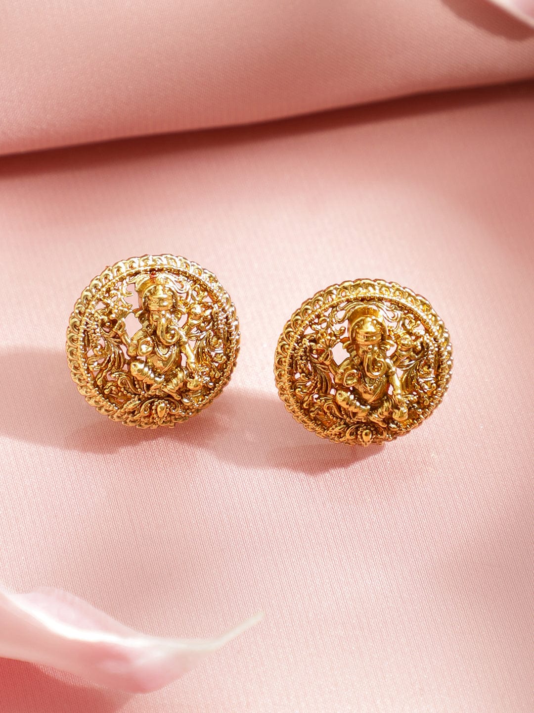 Lord Ganesha Divine Golden Pendant Set フリーサイズ
