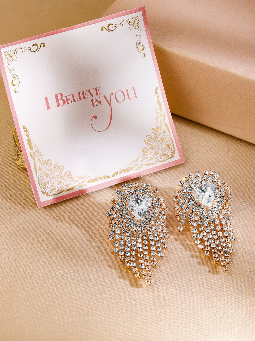 【Rubans】 Modern Luxe Multistrand American Diamond Zirconia Heart Earrings｜モダン リュクス マルチストランド アメリカンダイヤモンド ジルコニア ハート イヤリング