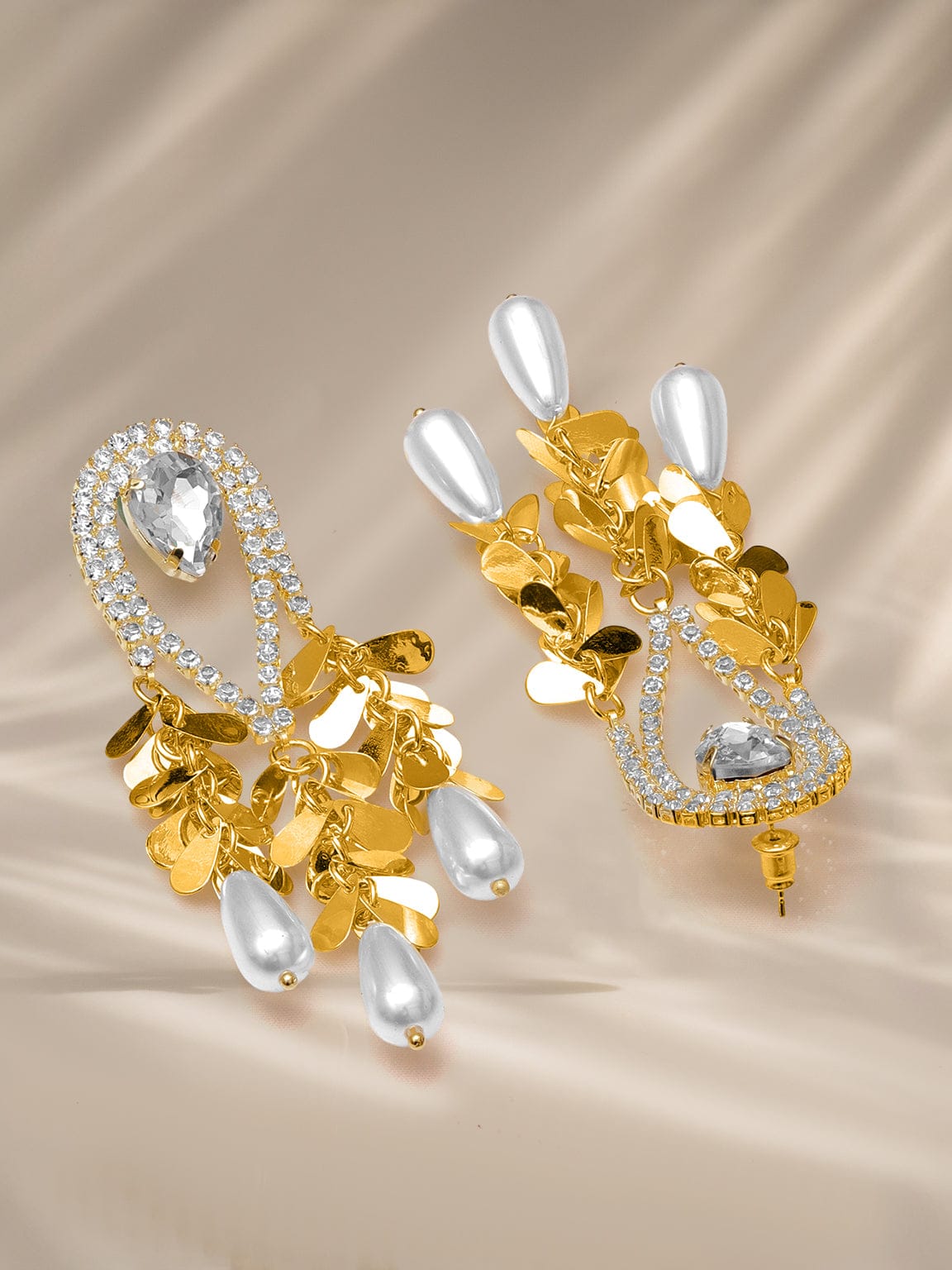 Pearl Drops Tassel Dangler Earrings フリーサイズ
