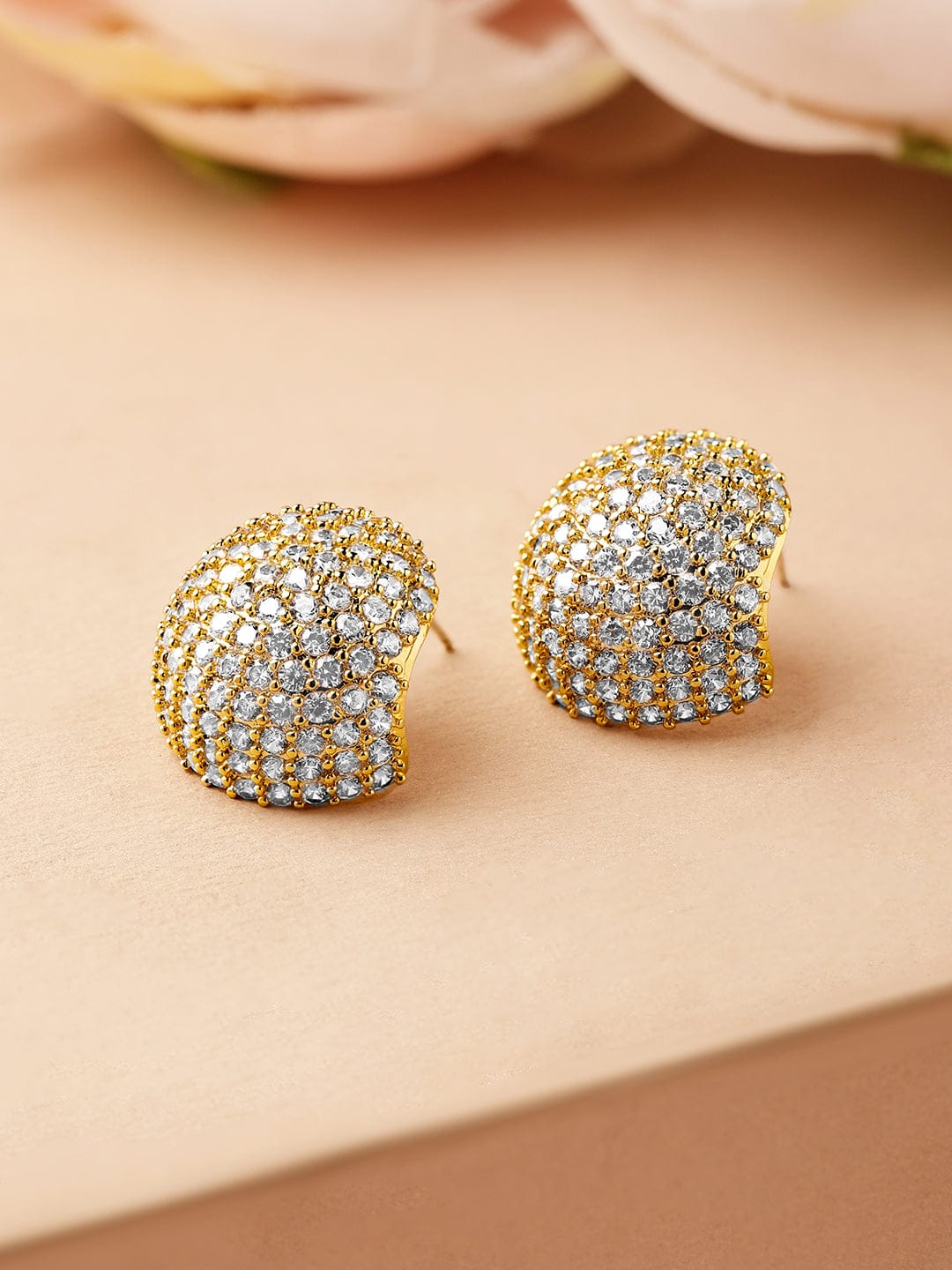 Golden Stardust Cubic Zirconia Studs Gold