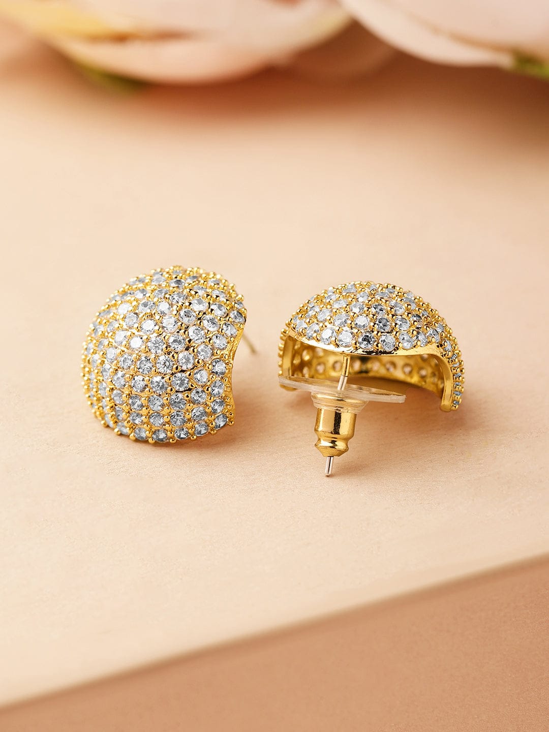 Golden Stardust Cubic Zirconia Studs Gold