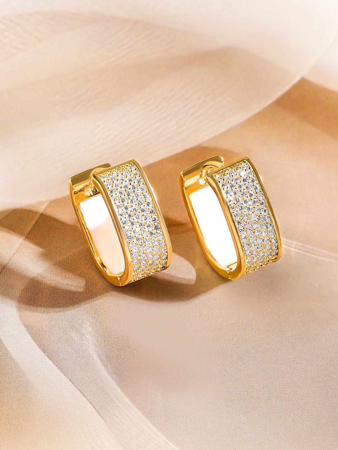 Diamond Mist Golden Hoops Gold