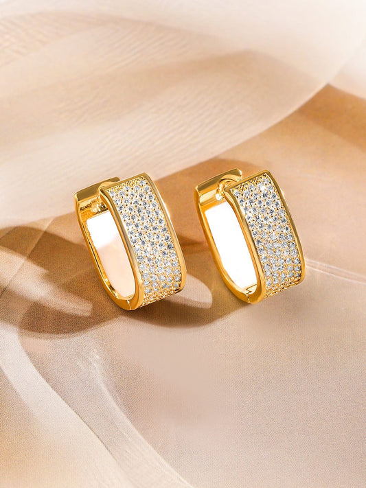 Diamond Mist Golden Hoops Gold