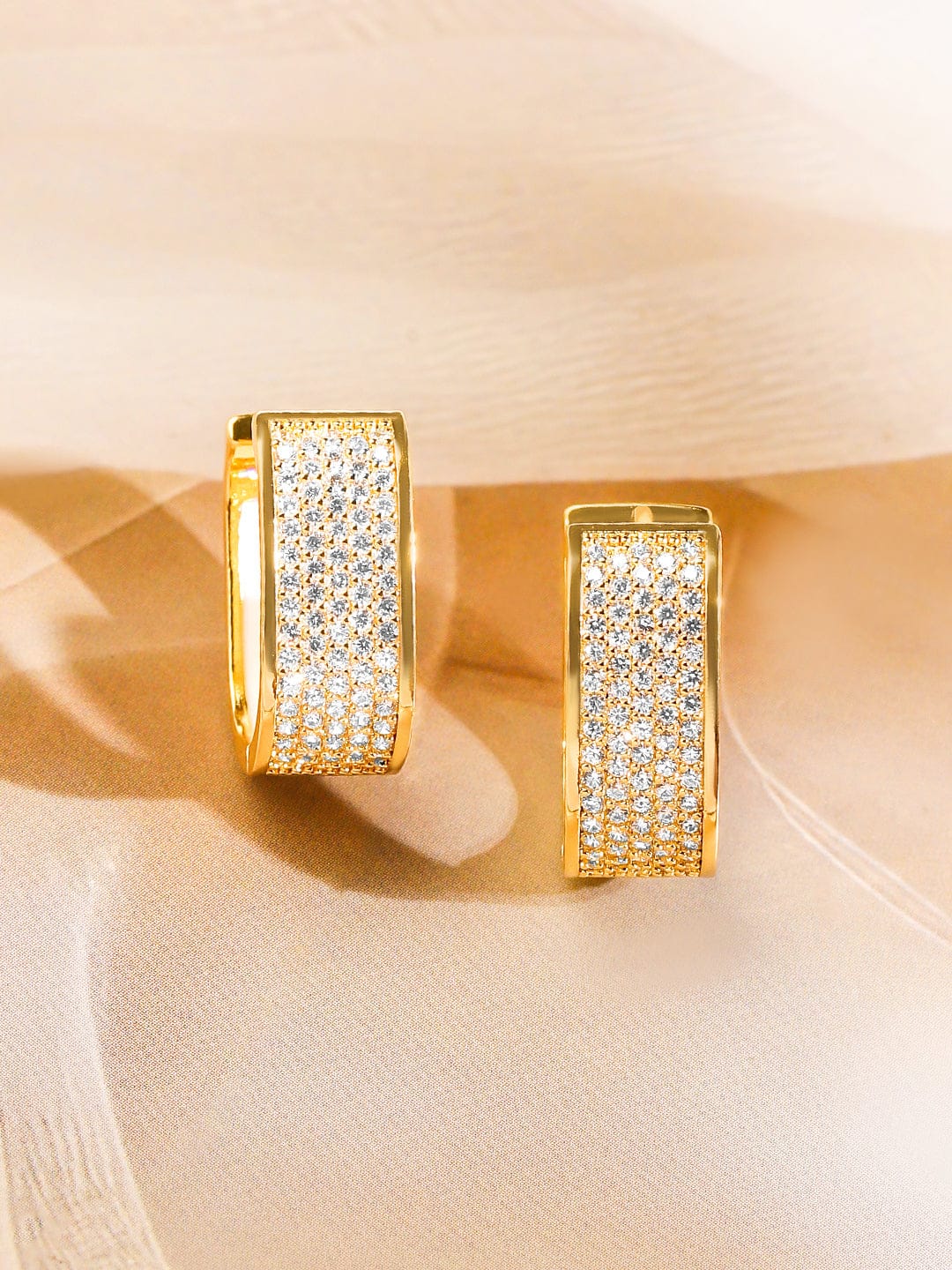 Diamond Mist Golden Hoops Gold