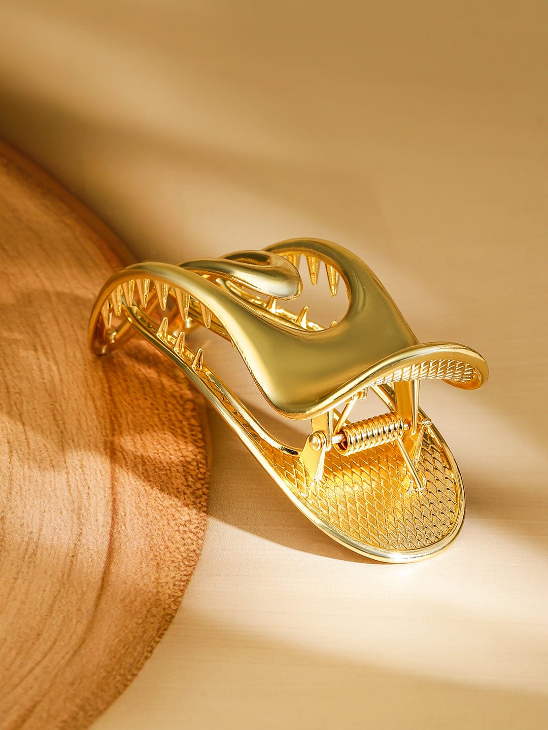 Gold Toned Minimalist  Hair Claw Clip Gold