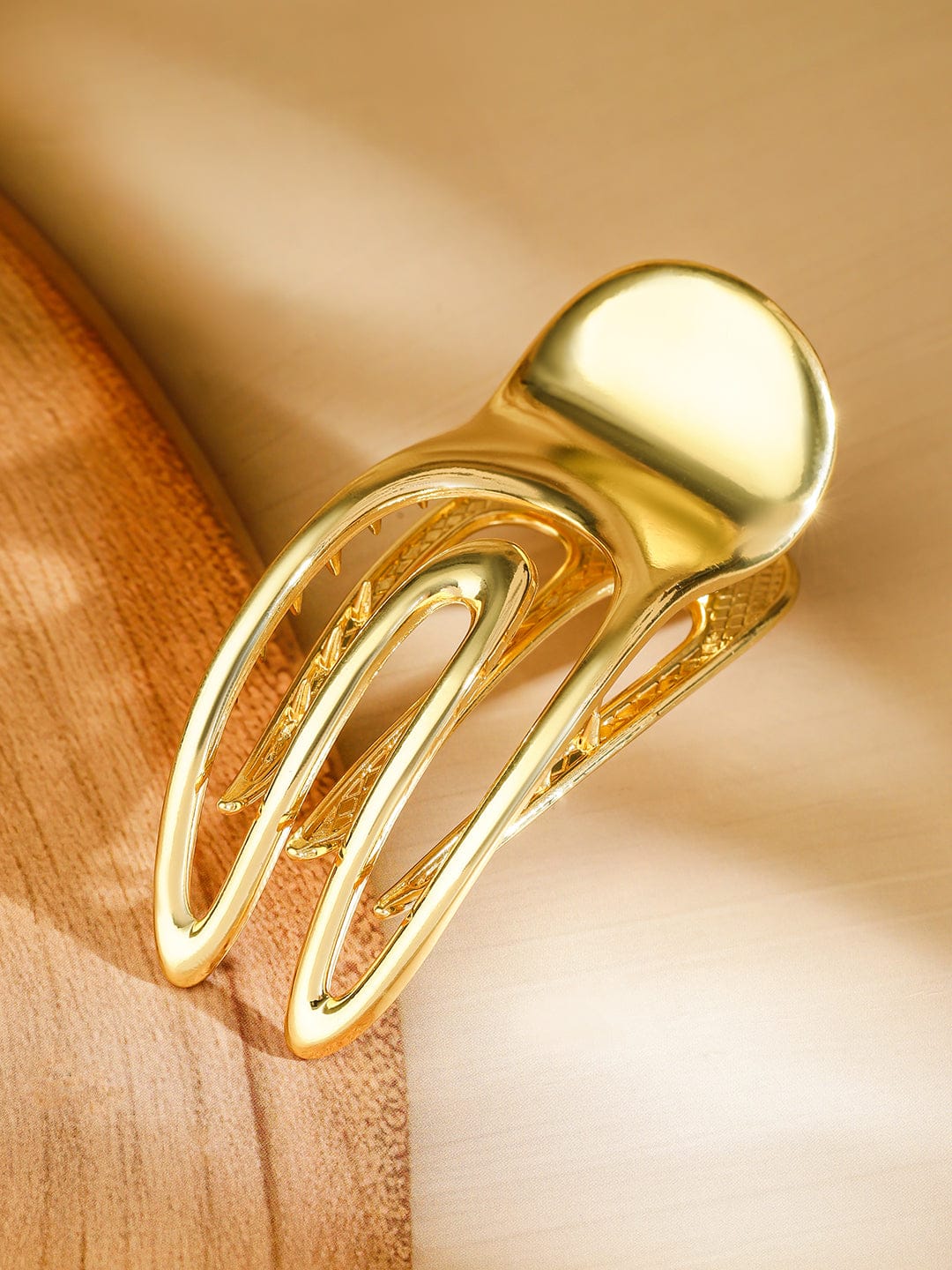 Gold Toned Minimalist  Hair Claw Clip Gold