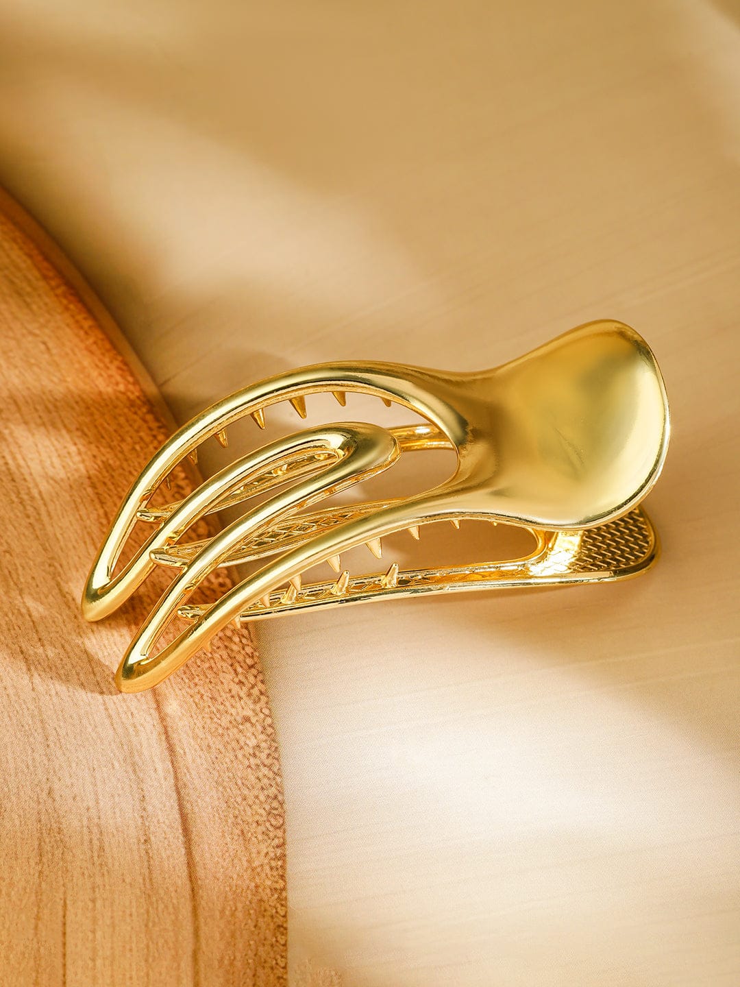 Gold Toned Minimalist  Hair Claw Clip Gold