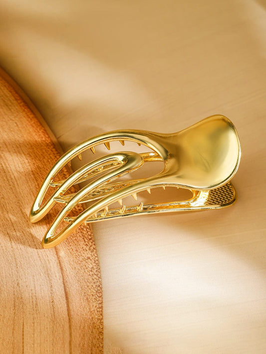 Gold Toned Minimalist  Hair Claw Clip Gold