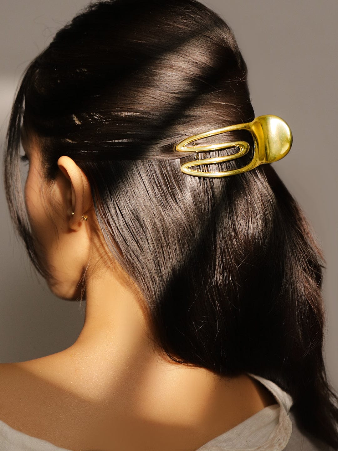 Gold Toned Minimalist  Hair Claw Clip Gold