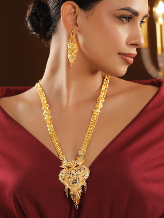 Floral Design Gold Necklace Set フリーサイズ