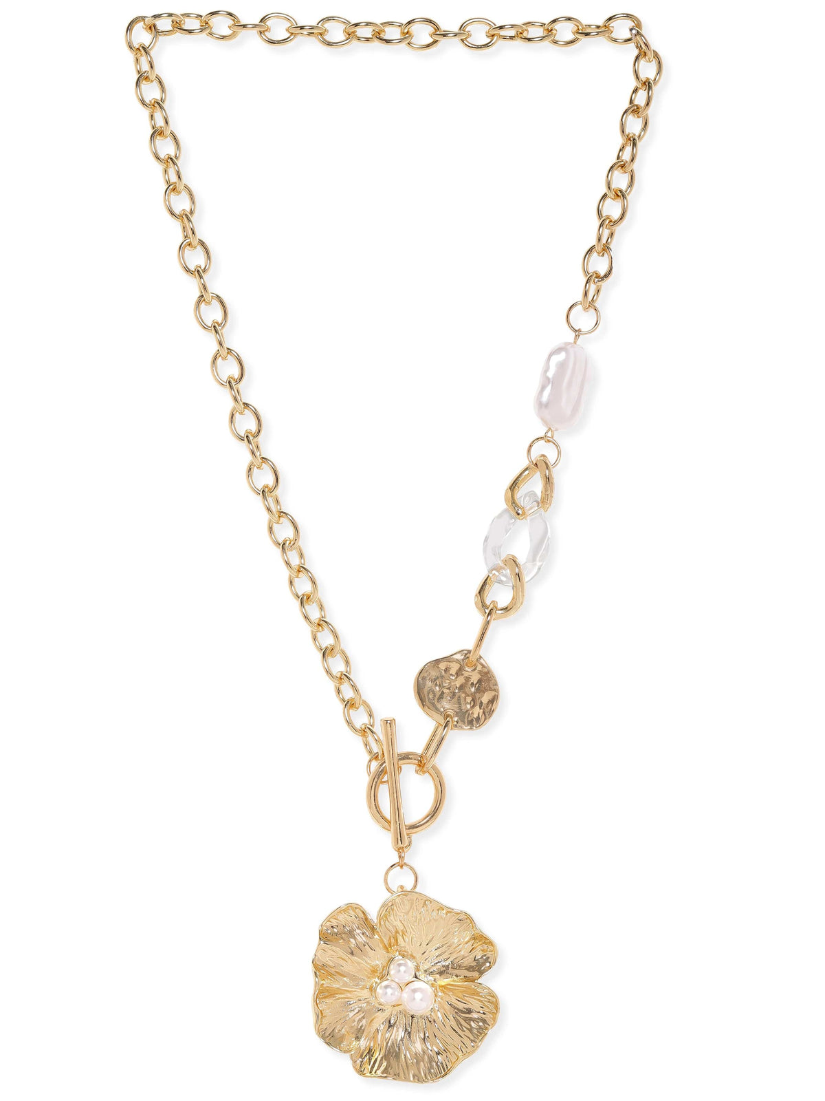 Gold Toned Shell Motif Long Necklace フリーサイズ