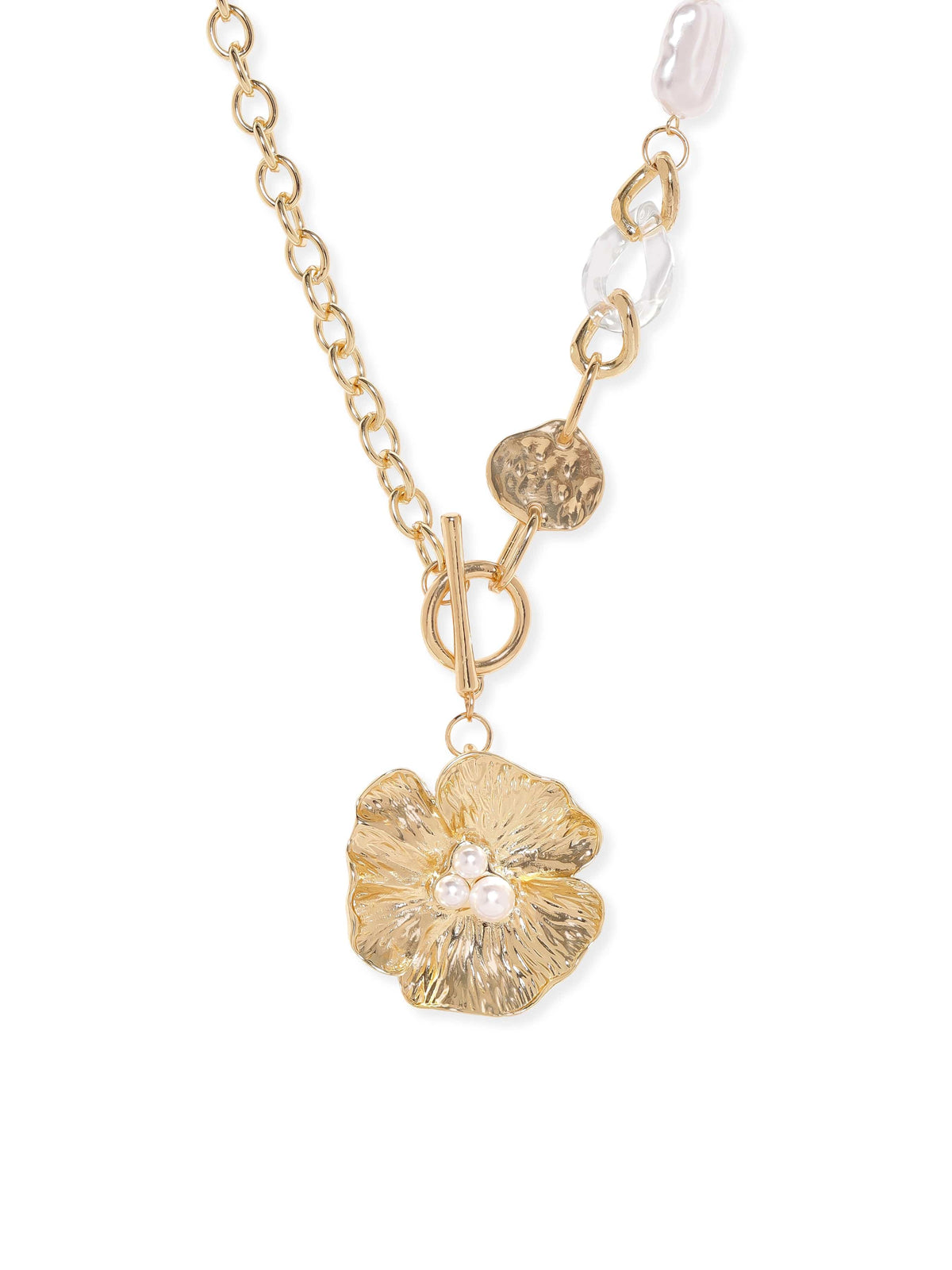 Gold Toned Shell Motif Long Necklace フリーサイズ