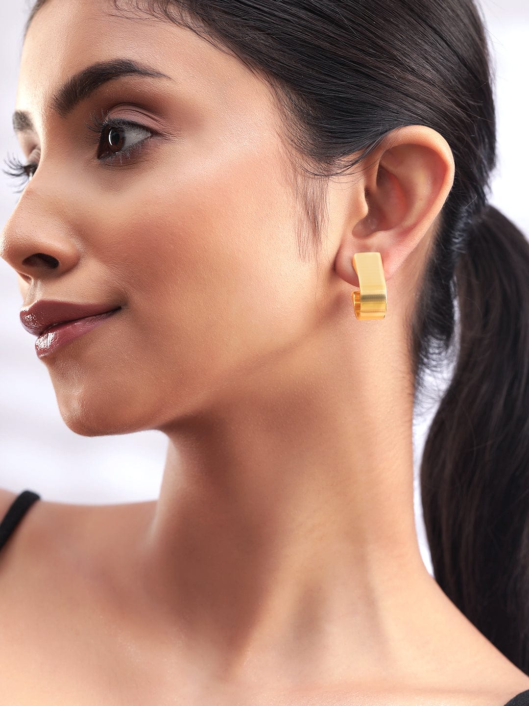 【Rubans】 18K Gold Plated Geometric Hoop Earrings｜18Kゴールドメッキ ジオメトリック フープイヤリング