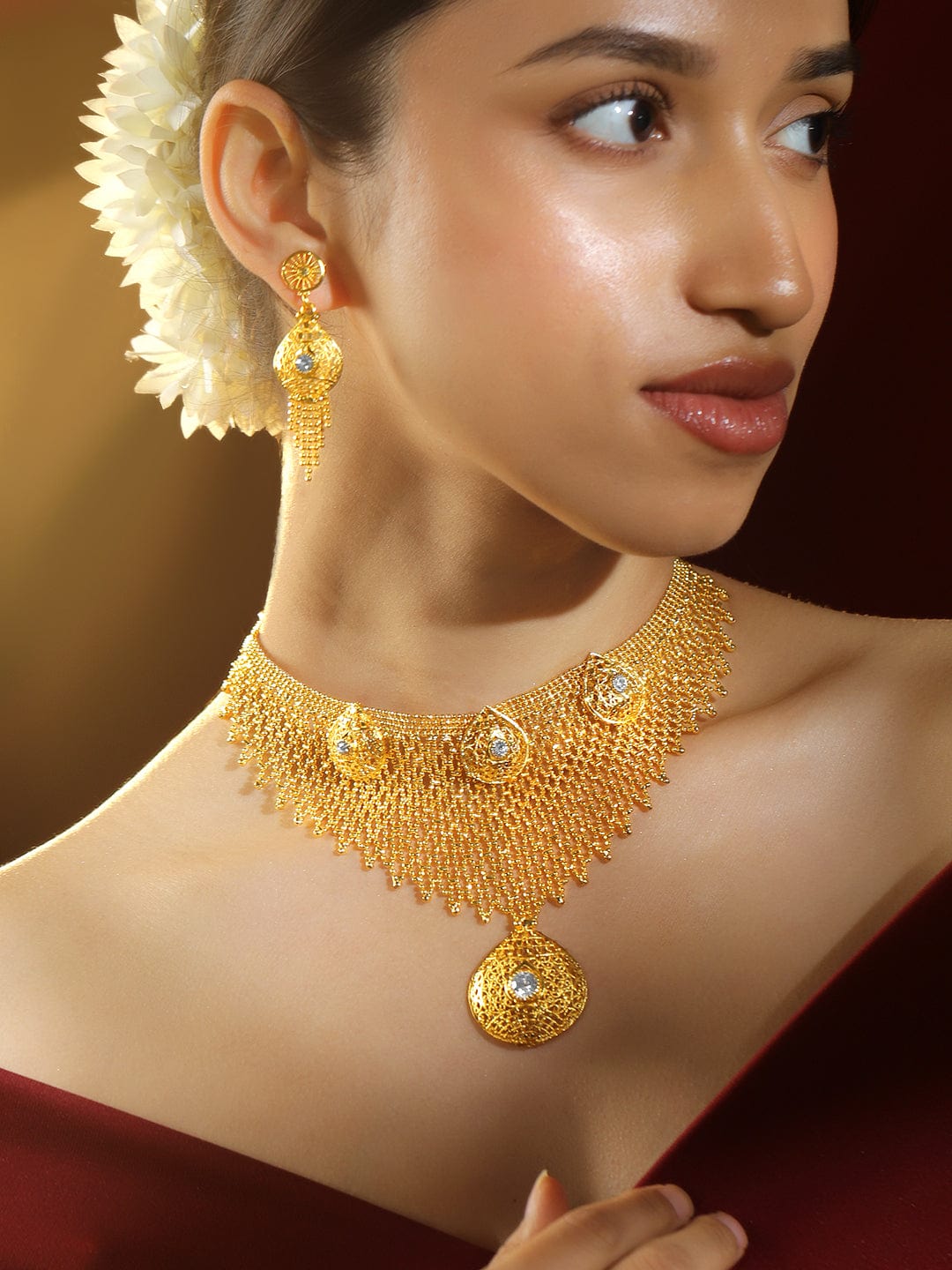 Sunlit Queen’s Gold-Plated Necklace Set フリーサイズ