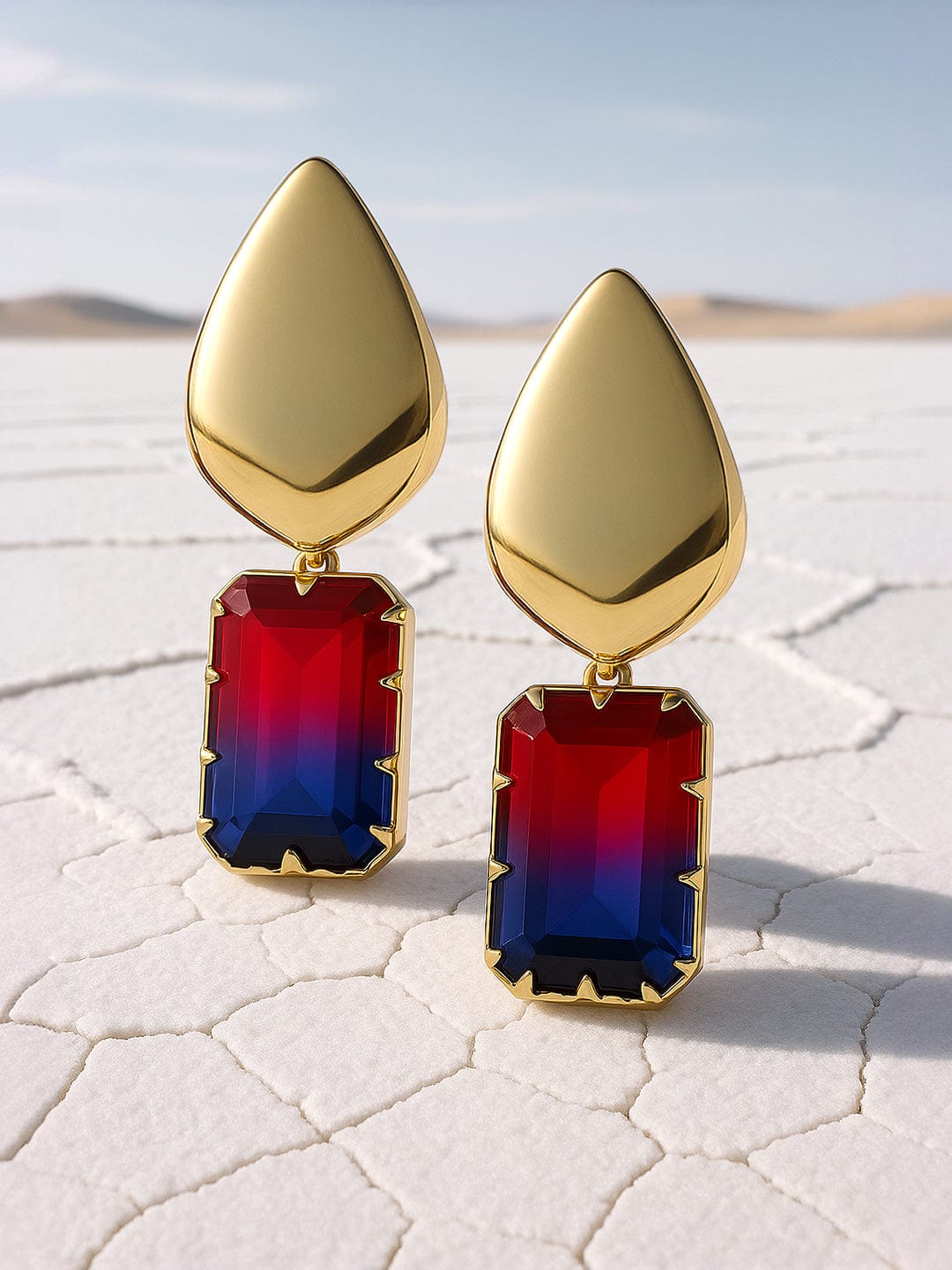 【Rubans】 18K Gold Plated Handcrafted Multicolor Stone Drop Earrings｜18K ゴールドメッキ ハンドクラフト マルチカラーストーン ドロップイヤリング
