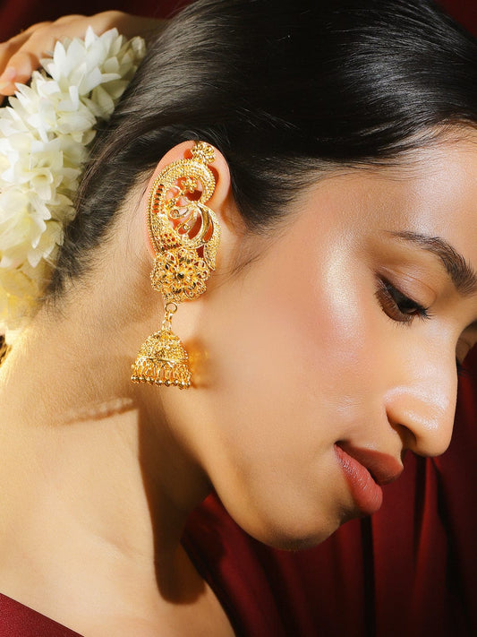 Heritage Peacock Jhumka Earrings フリーサイズ