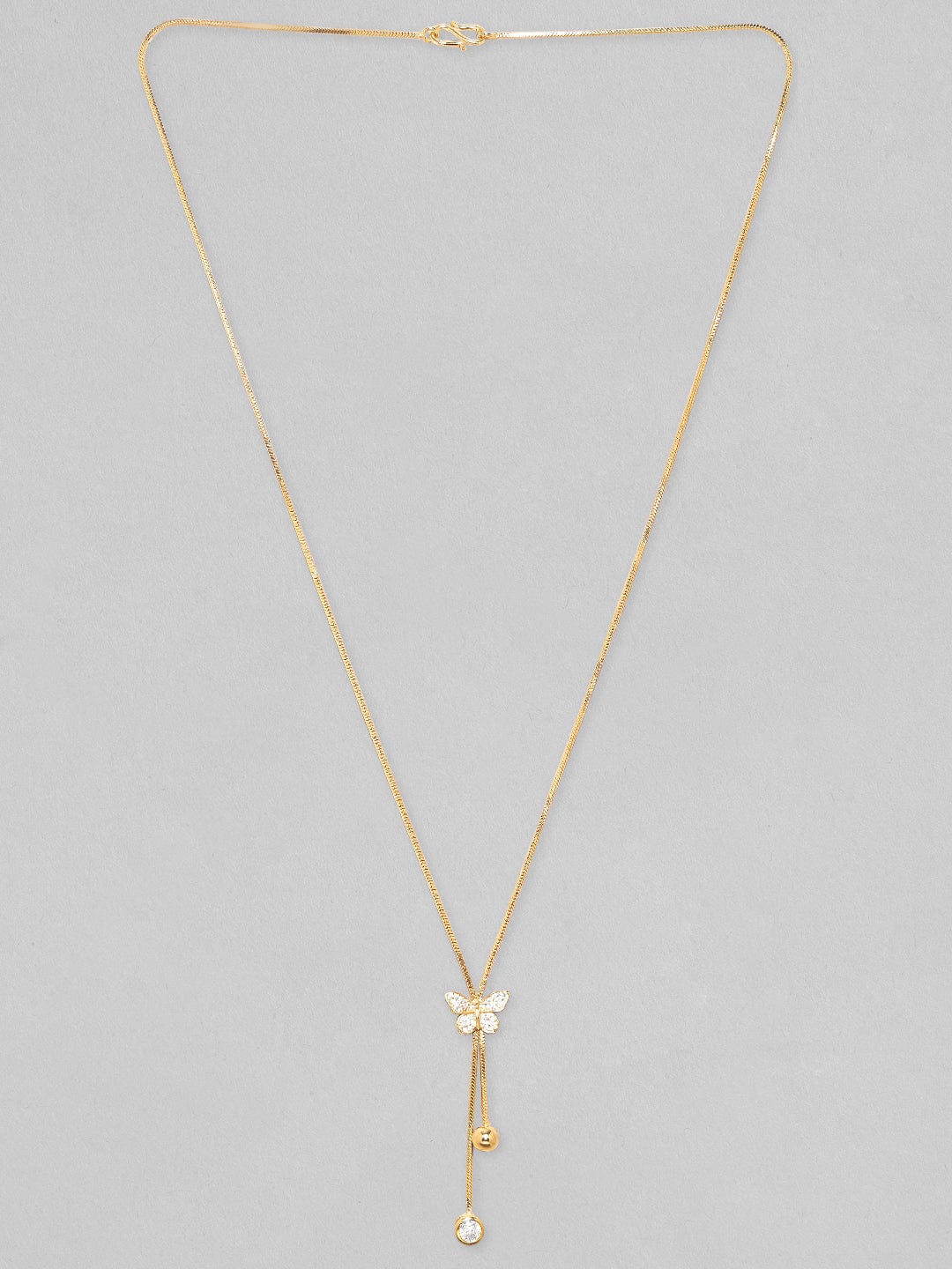 Elegant Butterfly s AD Necklace Chain Gold