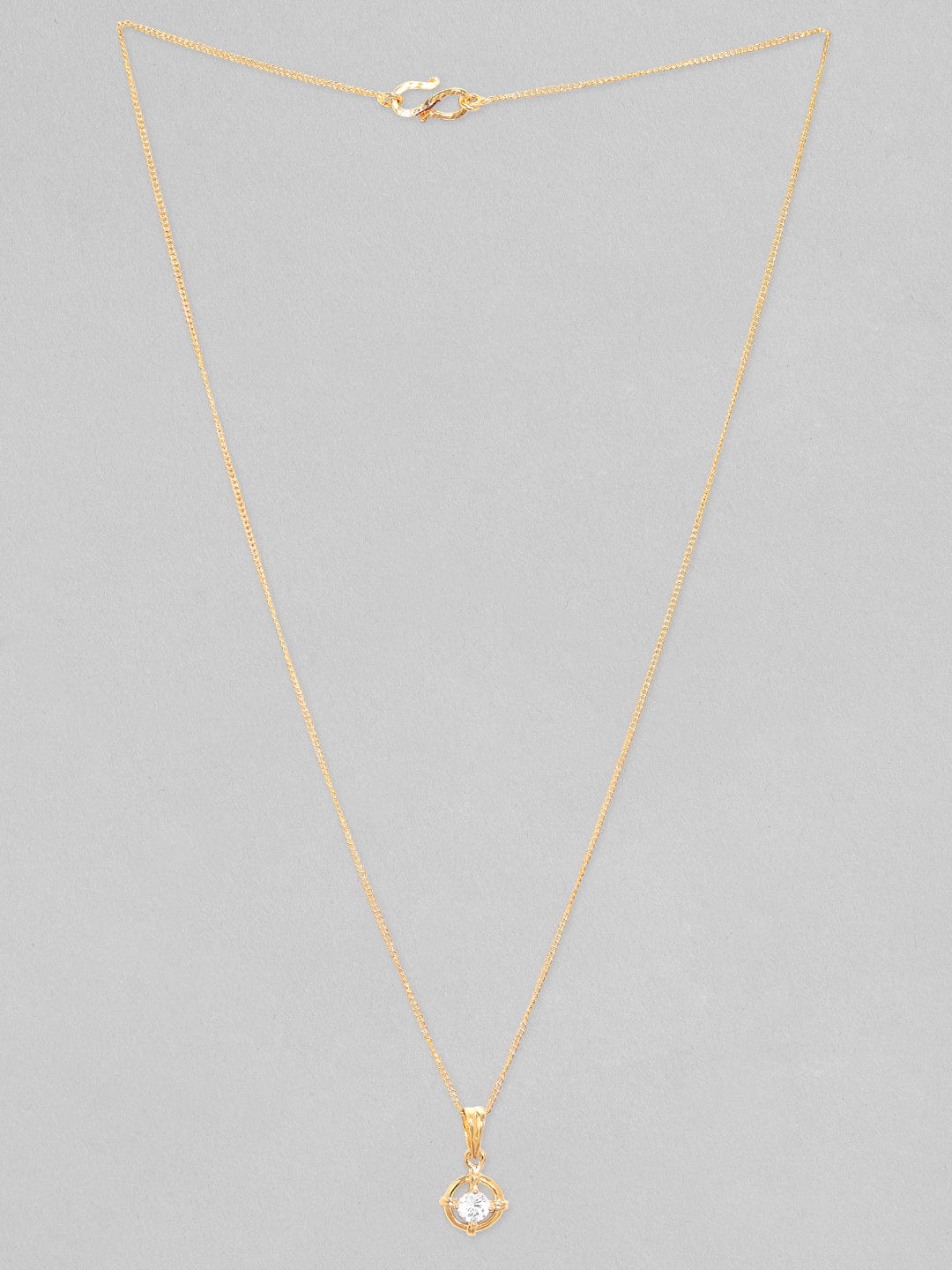 【Rubans】 Delicate American Diamond Zirconia Studded Pendant Necklace Chain｜デリケート アメリカンダイヤモンド ジルコニア ペンダント ネックレスチェーン