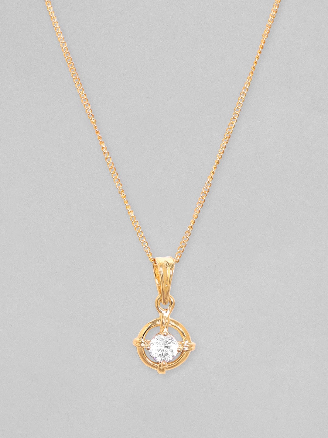 【Rubans】 Delicate American Diamond Zirconia Studded Pendant Necklace Chain｜デリケート アメリカンダイヤモンド ジルコニア ペンダント ネックレスチェーン